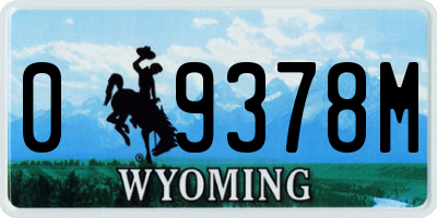 WY license plate 09378M