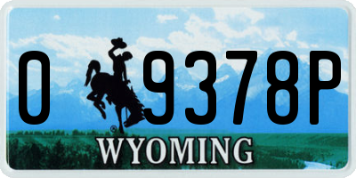 WY license plate 09378P
