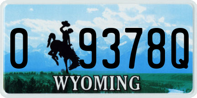 WY license plate 09378Q