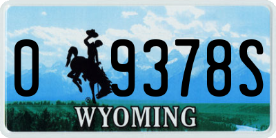 WY license plate 09378S