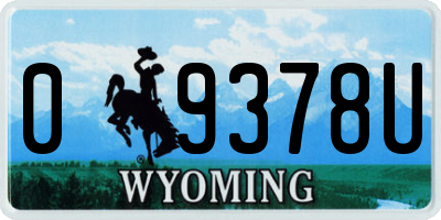 WY license plate 09378U