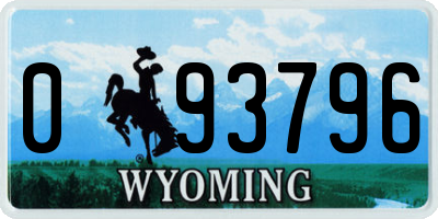 WY license plate 093796