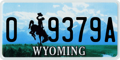 WY license plate 09379A