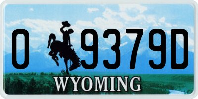 WY license plate 09379D