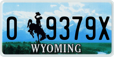 WY license plate 09379X