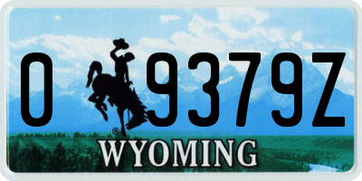 WY license plate 09379Z