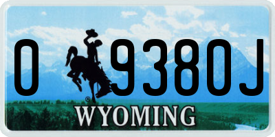 WY license plate 09380J