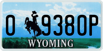 WY license plate 09380P