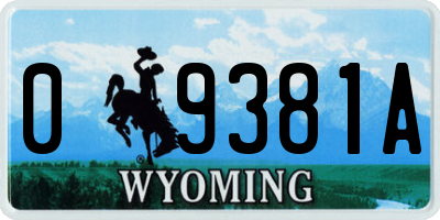 WY license plate 09381A