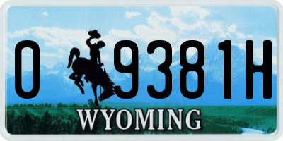 WY license plate 09381H