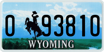 WY license plate 09381O