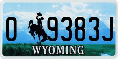 WY license plate 09383J
