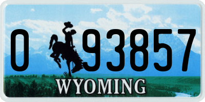 WY license plate 093857
