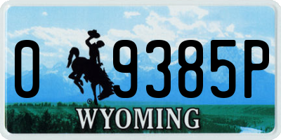 WY license plate 09385P