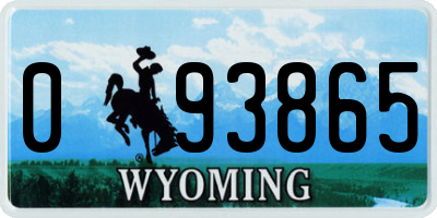 WY license plate 093865