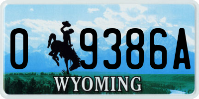 WY license plate 09386A