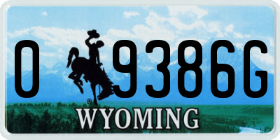 WY license plate 09386G