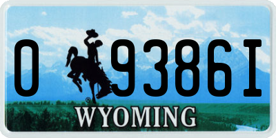 WY license plate 09386I