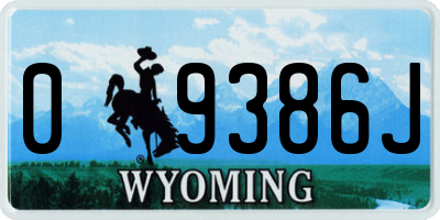 WY license plate 09386J