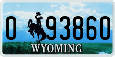WY license plate 09386O