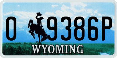 WY license plate 09386P