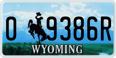 WY license plate 09386R