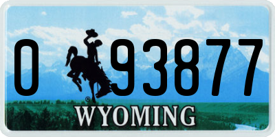 WY license plate 093877