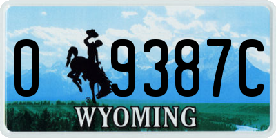 WY license plate 09387C