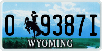 WY license plate 09387I