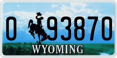 WY license plate 09387O