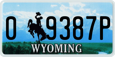 WY license plate 09387P