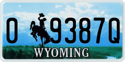 WY license plate 09387Q