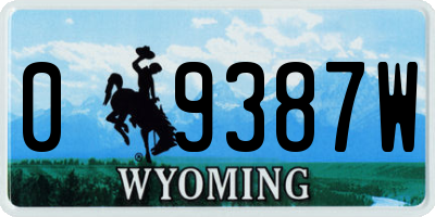 WY license plate 09387W