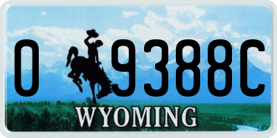 WY license plate 09388C