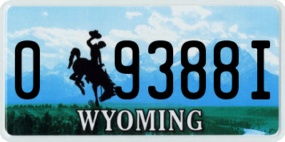 WY license plate 09388I
