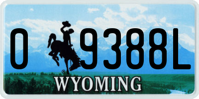 WY license plate 09388L