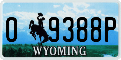 WY license plate 09388P
