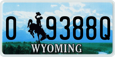 WY license plate 09388Q