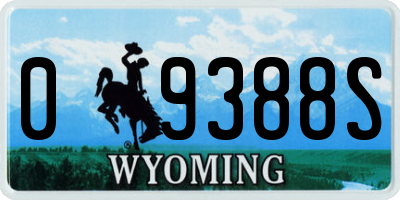 WY license plate 09388S