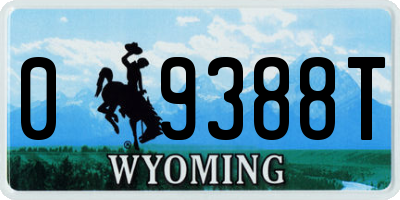 WY license plate 09388T