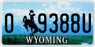 WY license plate 09388U