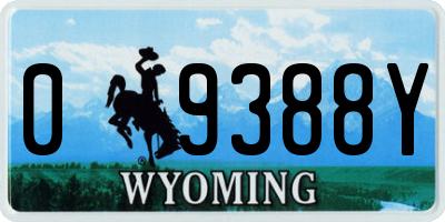 WY license plate 09388Y