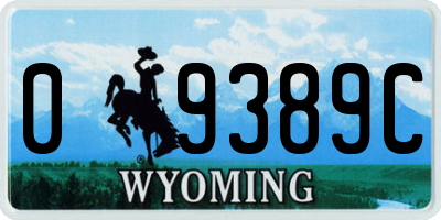 WY license plate 09389C