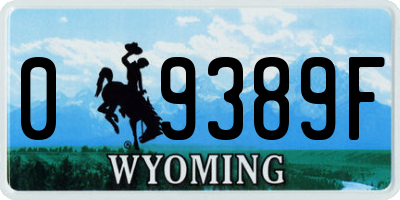 WY license plate 09389F