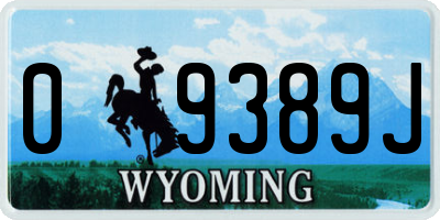 WY license plate 09389J