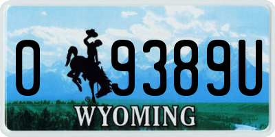 WY license plate 09389U