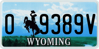 WY license plate 09389V