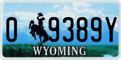 WY license plate 09389Y