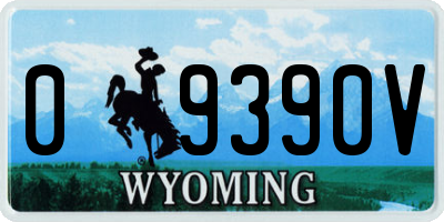 WY license plate 09390V