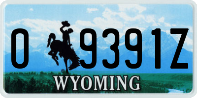 WY license plate 09391Z